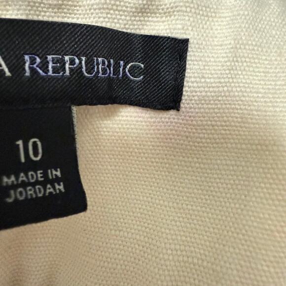 Banana Republic Explorer Shorts Cream‎ Linen Blend Side Buckle Women 10 - Picture 4 of 8